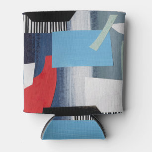 Modern Collage Artistic Geometric Design Can Cooler