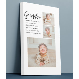 Modern Collage Best Grandpa Ever Beauty Gift Canvas Print