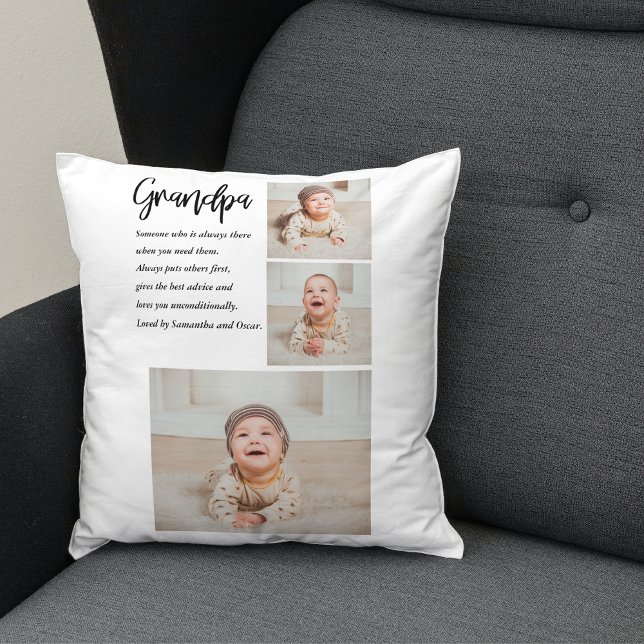 Modern Collage Best Grandpa Ever Beauty Gift Cushion (Creator Uploaded)