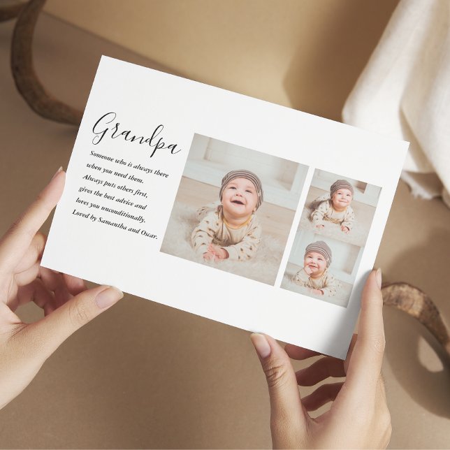 Modern Collage Best Grandpa Ever Beauty Gift Holiday Postcard (Creator Uploaded)