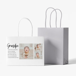 Modern Collage Best Grandpa Ever Beauty Gift Large Gift Bag