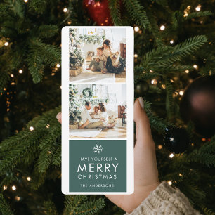 Modern Collage Christmas Holiday Photo   Be Merry