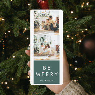 Modern Collage Christmas Holiday Photo Be Merry
