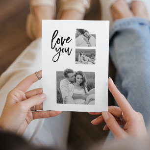 Modern Collage Couple Photo & Love You Beauty Gift
