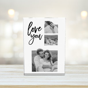 Modern Collage Couple Photo & Love You Beauty Gift Block