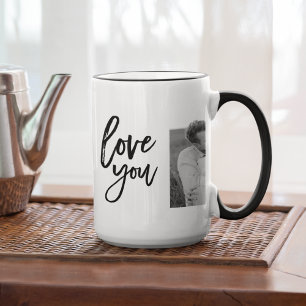 Modern Collage Couple Photo & Love You Beauty Gift Coffee Mug