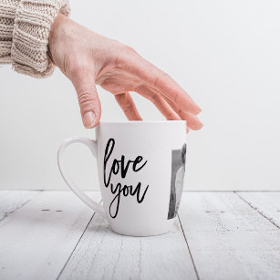 Modern Collage Couple Photo & Love You Beauty Gift Latte Mug