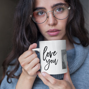 Modern Collage Couple Photo & Love You Beauty Gift Mug