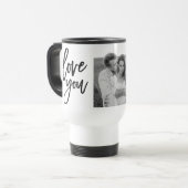 Modern Collage Couple Photo & Love You Beauty Gift Travel Mug (Front Left)