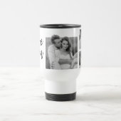 Modern Collage Couple Photo & Love You Beauty Gift Travel Mug (Center)