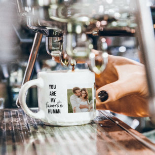 Modern Collage Couple Photo & Romantic Love Quote Espresso Cup