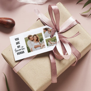 Modern Collage Couple Photo & Romantic Love Quote Gift Tags