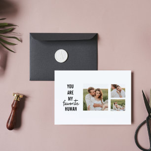 Modern Collage Couple Photo & Romantic Love Quote Holiday Postcard