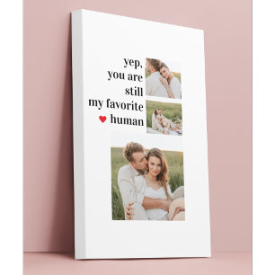 Modern Collage Couple Photo Romantic Quote Canvas Print