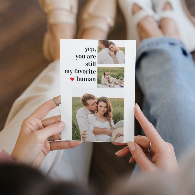 Modern Collage Couple Photo Romantic Quote Holiday Card (Creator Uploaded)