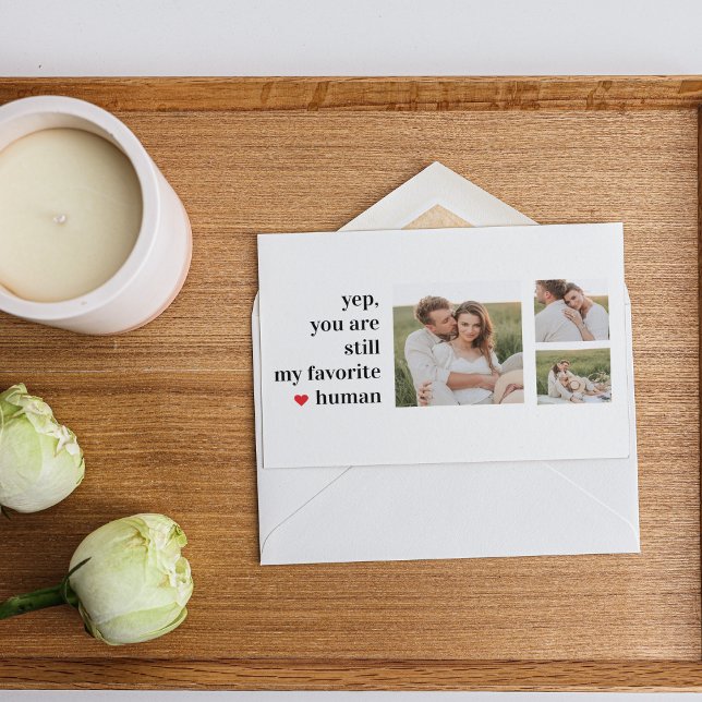 Modern Collage Couple Photo Romantic Quote Holiday Postcard (Creator Uploaded)