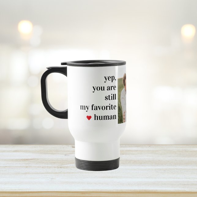 Modern Collage Couple Photo Romantic Quote Travel Mug (Creator Uploaded)