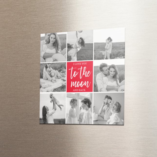 Modern Collage Couple Photo & To The Moon Quote Magnet (Creator Uploaded)