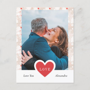 Modern Collage Couple Photo & Valentines Day Postcard