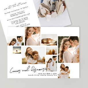 Modern Collage Customisable Multi 10 Photo Save The Date