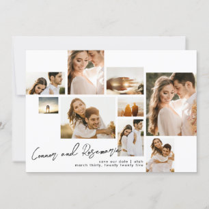 Modern Collage Customisable Qr Code Multi Photo Save The Date