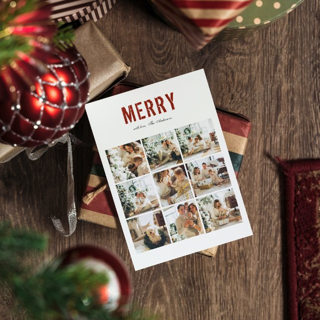 Modern Collage Family Photo | Happy Holiday MERRY (Creator Uploaded)