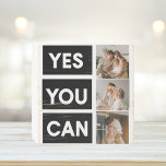 Modern Collage Family Photo & Motivation Quote Wooden Box Sign<br><div class="desc">Modern Collage Family Photo & Motivation Quote</div>