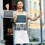 Modern Collage Fathers Photo & Green Daddy Gifts Apron<br><div class="desc">A modern collage fathers photo is a personalised gift that combines multiple photos of a father or father figure in a creative and stylish manner. It involves selecting several meaningful pictures and arranging them in a collage format, often with overlapping or grid-like designs. The photos can feature different moments or...</div>