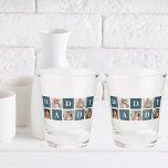 Modern Collage Fathers Photo & Green Daddy Gifts Shot Glass<br><div class="desc">A modern collage fathers photo is a personalised gift that combines multiple photos of a father or father figure in a creative and stylish manner. It involves selecting several meaningful pictures and arranging them in a collage format, often with overlapping or grid-like designs. The photos can feature different moments or...</div>