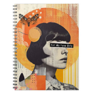 Modern Collage   "For My Eyes Only" Notebook