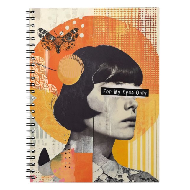 Modern Collage | "For My Eyes Only" Notebook (Front)