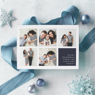 Modern Collage Hanukkah Photo Card
