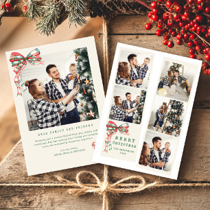 Modern Collage Merry Christmas Family Photo Holiday Card