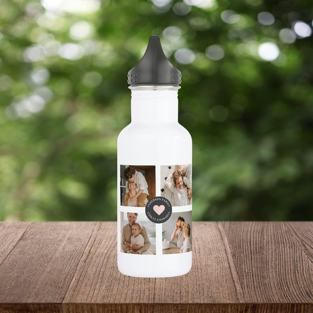Modern Collage Personalised Family Photo Gift 532 Ml Water Bottle (Creator Uploaded)