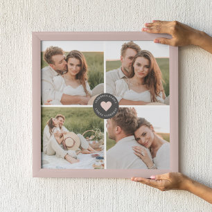 Modern Collage Personalised Family Photo Gift Canvas Print