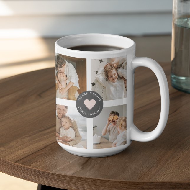 Modern Collage Personalised Family Photo Gift Coffee Mug (Creator Uploaded)