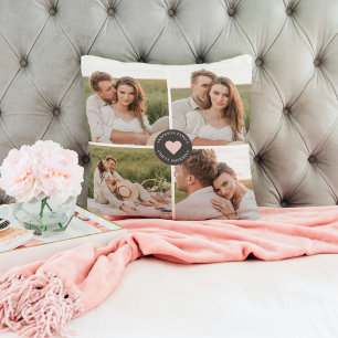 Modern Collage Personalised Family Photo Gift Cushion