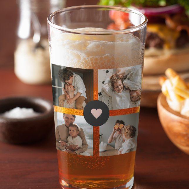 Modern Collage Personalised Family Photo Gift Glass (Creator Uploaded)