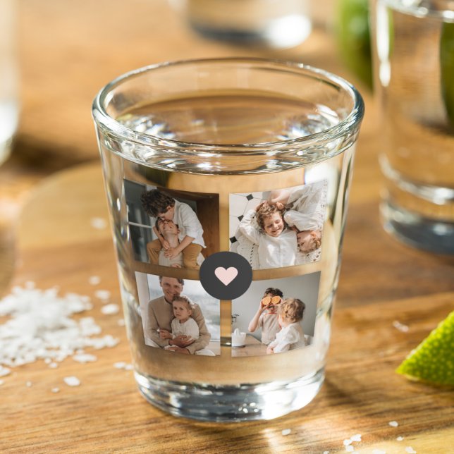 Modern Collage Personalised Family Photo Gift Shot Glass (Creator Uploaded)