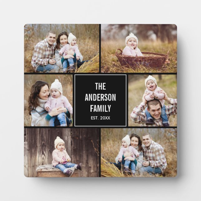 Modern Collage Personalised Plaque with Easel (Front)