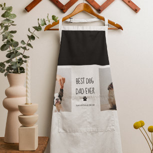 Modern Collage Photo Best Dad Dog Ever Apron