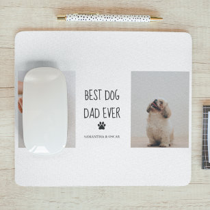 Modern Collage Photo Best Dad Dog Ever Mouse Mat