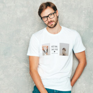 Modern Collage Photo Best Dad Dog Ever T-Shirt