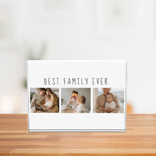 Modern Collage Photo & Best Family Ever Best Gift Block