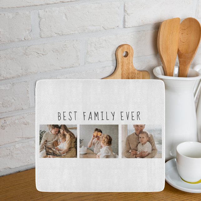 Modern Collage Photo & Best Family Ever Best Gift Cutting Board (Creator Uploaded)
