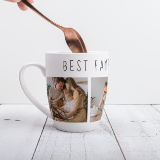 Modern Collage Photo & Best Family Ever Best Gift Latte Mug