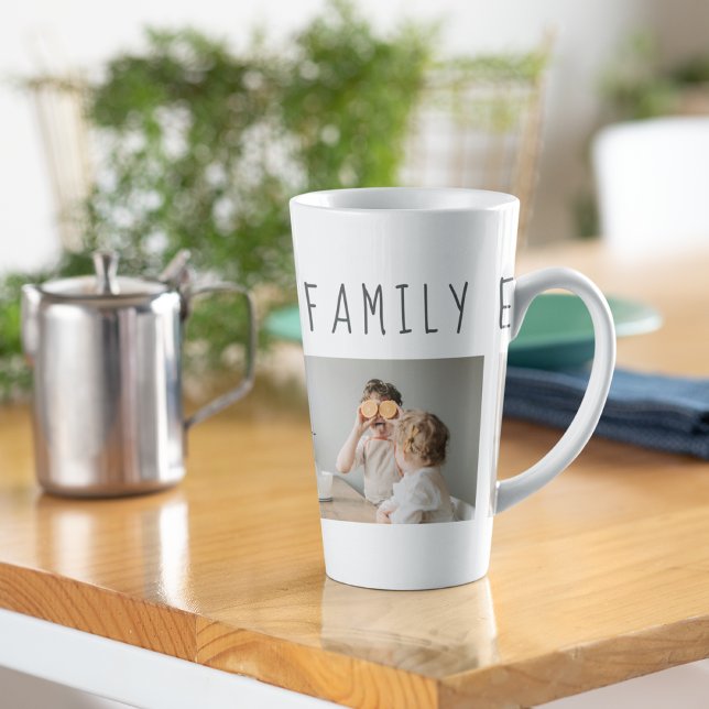 Modern Collage Photo & Best Family Ever Best Gift Latte Mug (Creator Uploaded)