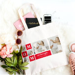 Modern Collage Photo Best Mom Ever Red Gifts Tote Bag<br><div class="desc">This gift is perfect for any occasion,  including Mother's Day,  birthdays,  or just to show your appreciation for your mom's hard work and dedication. The photos used in the collage can be selected based on your mom's interests and preferences,  making this gift truly one-of-a-kind.</div>