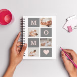 Modern Collage Photo Best Mom  Pink & Grey Gift Notebook<br><div class="desc">This modern collage photo frame makes for the perfect gift for a special mom in your life. The frame is designed with a pink and grey color scheme, giving it a stylish and contemporary look that is sure to complement any home decor. The collage frame features multiple photo slots, allowing...</div>