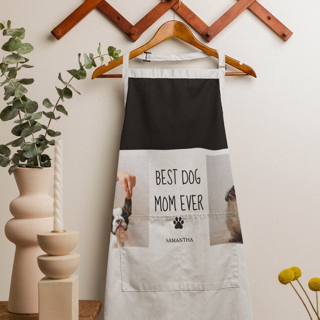 Modern Collage Photo Best Mum Dog Ever  Apron (Creator Uploaded)